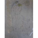 Salvador Dali, female nude with cupid, large drypoint colour etching on handmade paper, signed