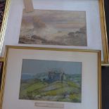 James Bridges R.A. (19th century school), Oystermouth Castle, the Mumbles, watercolour, H.24cm W.
