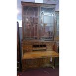 A George III mahogany secretaire bookcase