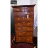 A 19th century mahogany tallboy with seven drawers raised on bracket feet, H.168 W.86 D.49cm