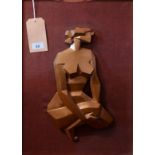 Giovanni Schoeman, a bronze plaque in the form of a cubist nude, 39x22cm