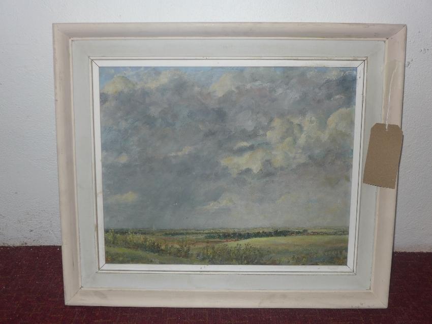 20th century British School, 'Thunder Shoners Beyond, Pirton', oil on board, signed lower right, H.