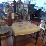 A late 19th century mahogany dining chair, with Prince of Wales feather back and tapestry