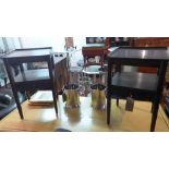 A pair of oak lamp tables, with single drawer, H.64 W.40 D.40cm