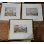 George Gregor Delotz (1819-1879), a set of three Victorian watercolours of Regents Canal, app. H.