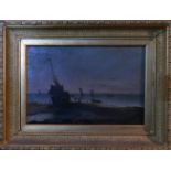 A 19th century maritime oil on canvas, indistinctly signed, in gilt frame, 39x60cm