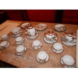 An early 20th century Japanese egg shell porcelain tea service, to include a hot water pot, tea pot,