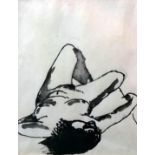 Josef Herman, R.A. (1911-2000), pen, ink and watercolour sketch of a reclining nude female,