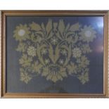 A framed needlepoint, in the William Morris manner, H.53cm W.67cm