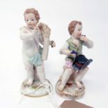 Two Meissen figures of boys, with minor chips