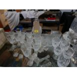 A large collection of Waterford crystal, to include a decanter, six whisky glasses, six port