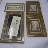 Two Persian paintings on ivory signed by M. Omoumi, together with two others, one signed