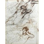 Samuel Shelley (British, 1750-1808), 'Study for an allegorical painting', pencil, pen and ink, 19