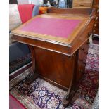 A late 19th century Victorian mahogany davenport with red leather top and fitted interior with