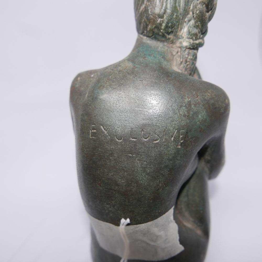 A cast bronze figure of a seated ballet dancer, H.19cm - Image 2 of 2