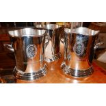 A set of three vintage style chrome wine coolers, H.23cm (3)