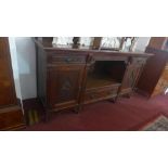 An Art Nouveau mahogany sideboard, H.140 W.185 D.66cm