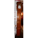 A French walnut associated longcase clock, with comtoise movement by Leurin Pere a Crecy, H.250cm