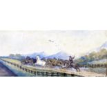 Martin Wills (Late 19th century school), 'Driving in from Pasture, South Brazil', signed and