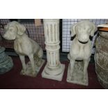 A pair of reconstituted stone seated dogs, H.71cm (2)