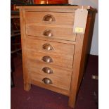 A contemporary hardwood bedside chest of six drawers, by John Lewis, H.66cm W.45cm D.46cm