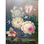 Early 20th century school, Still Life of Flowers, oil on board, signed, 16 x 11cm