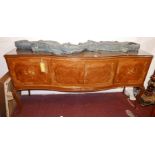 A H.L Epstein inlaid burr walnut sideboard, with four door, raised on cabriole legs, with makers