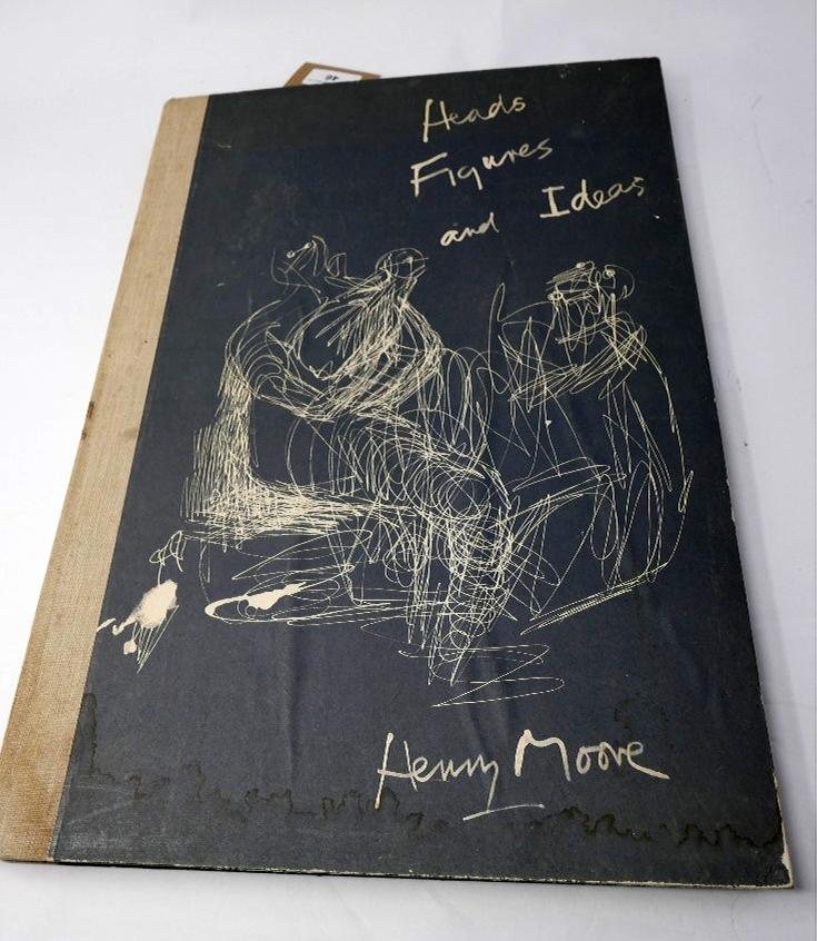 'Heads, Figures and Ideas' by Henry Moore, 1957, a book of lithographs on hand made paper, unsigned - Image 2 of 7