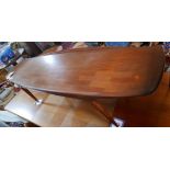A mid 20th century Danish MK craftsmanship teak coffee table, H.45 W.160 D.52cm