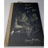 'Heads, Figures and Ideas' by Henry Moore, 1957, a book of lithographs on hand made paper, unsigned