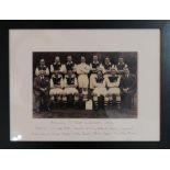 A printed team photo of Arsenal FA Cup Winners 1936, with player's names hand written to lower