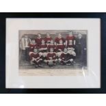 A printed team photo of Woolwich Arsenal Football Club 1905-6, framed and glazed, 19 x 27cm