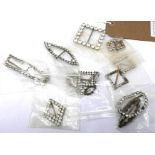 A collection of Georgian and Art Deco diamante paste buckles of various forms (14 buckles in total)