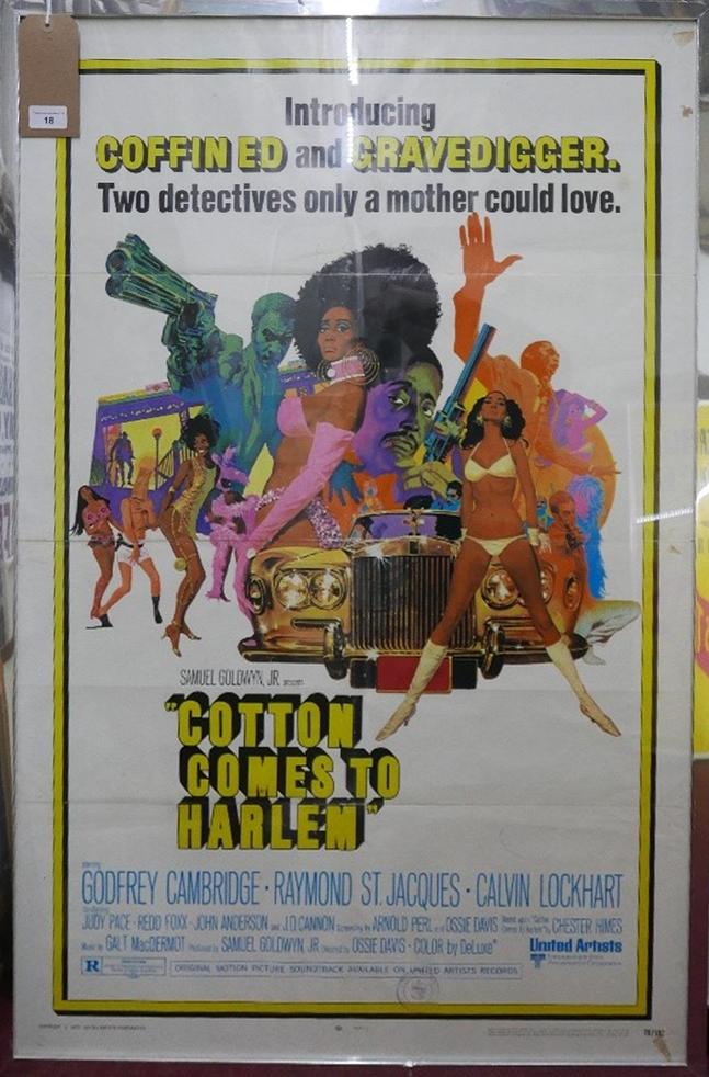 An original framed and glazed film poster, 'Cotton Comes to Harlem', circa 1970's, 102 x 68cm