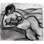 Corneille (Dutch 1922-2010), 'Nude Holding Baby', pastel drawing, signed in pencil upper right, H.