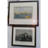 An early 20th century watercolour, coastal scene, signed R.Slater, 17 x 26cm together with a