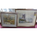 Two gilt-framed watercolours to include a large watercolour of Rosslyn Castle County Cork, 1892,