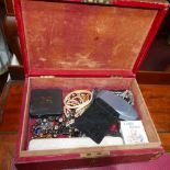 A collection of vintage costume jewellery to include a cloisonne enameled long bead necklace, silver