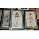 A collection of eleven Vanity Fair prints depicting politicians and other caricatures, dates ranging