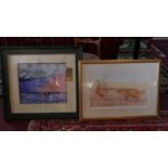 C. Minter-Kemp (British) framed and glazed, signed Limited Edition print of geese, 132/500, signed