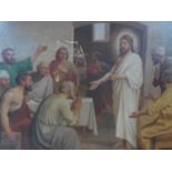 Poul Steffensen (Danish 1866-1923), 'Jesus returns to his disciples', oil on canvas, signed with