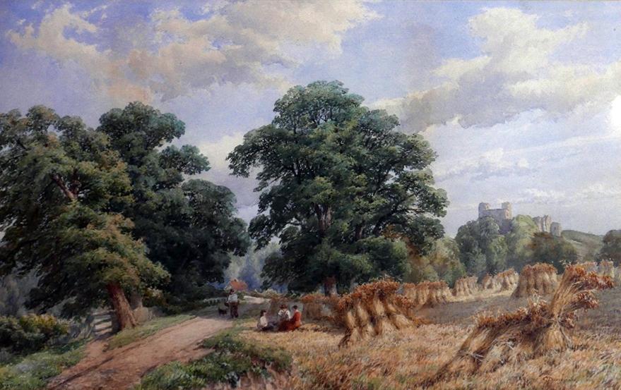 Charles Davidson (British, 1820–1902), a landscape study, watercolours, signed lower right, H.34cm - Bild 2 aus 4