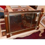 A Victorian rosewood and part gilt mirror, 60x90cm