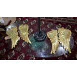 A set of four gilt resin wings, W.40cm