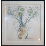 Maria Buckton, 'Pom Pom Flowers', monotype, signed and dated 1998 and numbered 1/1, inscribed to