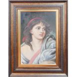 20th century Russian school Portrait of a Young Lady, oil on board, signed lower right, 58 x 38cm