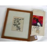 A page of 'When Giants Walked the Earth, A Biography of Led Zepplin', inscribed and signed by