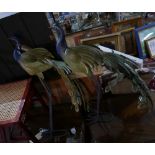 A set of four sheet metal peacocks, H.94cm (4)