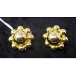 A pair of vintage Christian Dior gilt metal chunky globular clip on earrings, circa 1970's