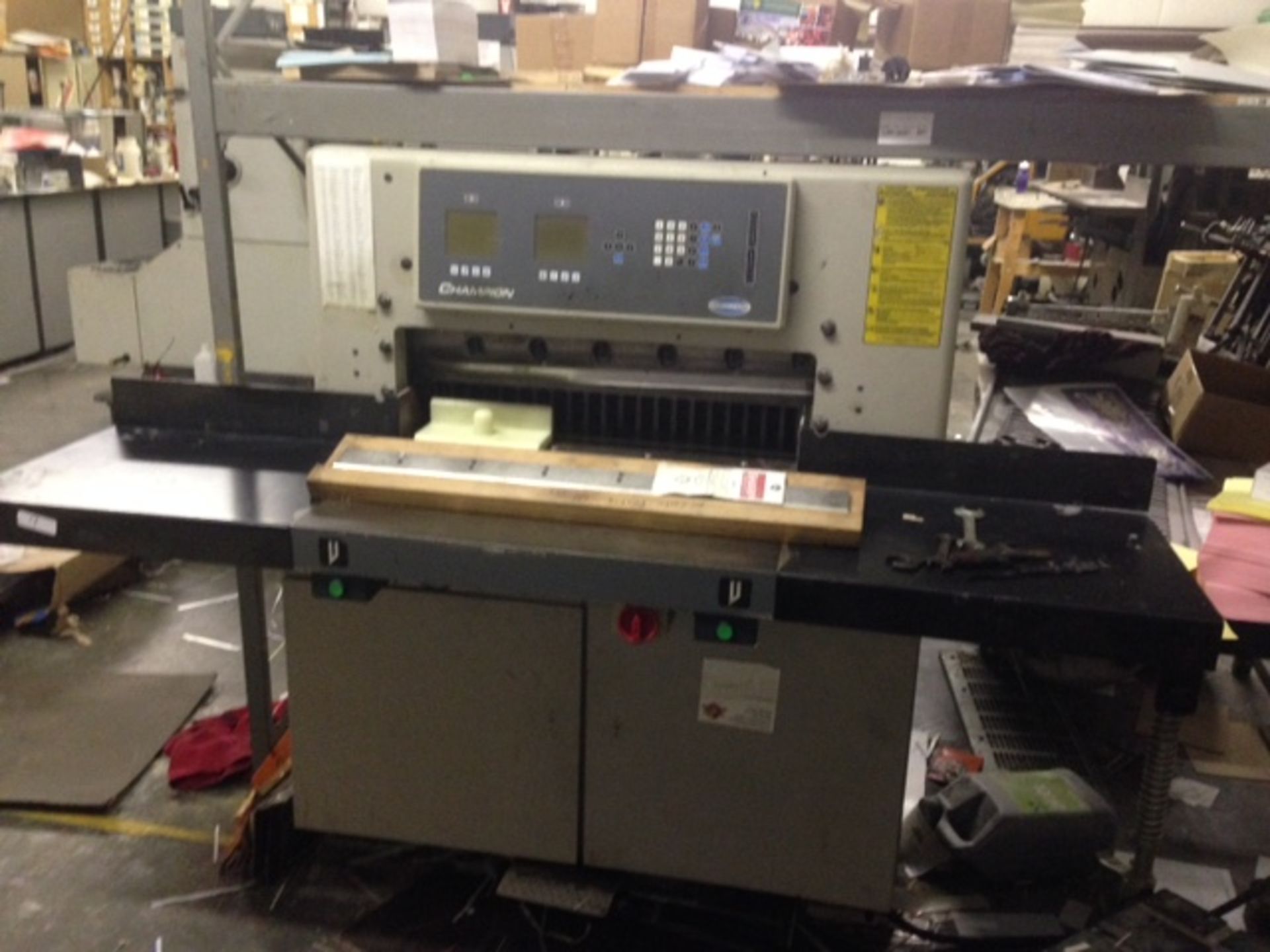 CHALLENGE CHAMPION 30.5 INCH 305XG HYDRAULIC PAPER CUTTER WITH BACKGAGE AIRTABLE, TABLE EXTENSIONS - Image 4 of 5